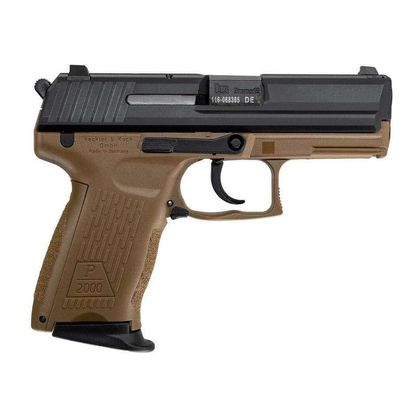 HK P2000 V3 9mm Compact Night-Sight Handgun - Flat Dark Earth