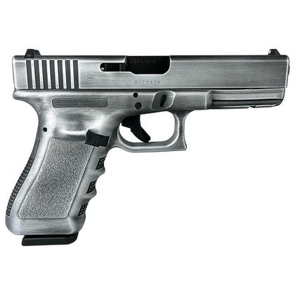 Glock 17 Gen 3 Custom Silver 9mm Semi-Auto Handgun 17-Round