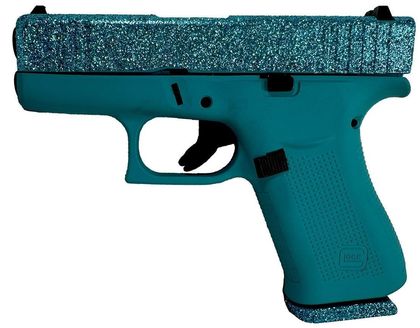 Glock 43X Gen 1 Teal Glitter 9mm Concealed Carry Handgun