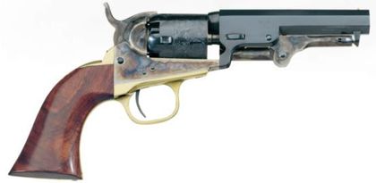Uberti 1849 Pocket Revolver .45 ACP - Vintage Blue, 4" Walnut Grip