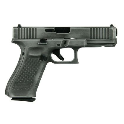 Glock 17 Gen 5 Distressed Silver 9mm, 17+1 Rounds, Marksman Barrel
