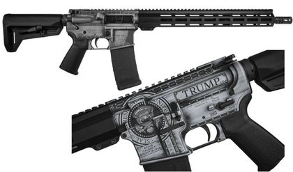 Shark Coast Tactical Trump 2.0 Engraved Rifle - Silver/Black 5.56 NATO
