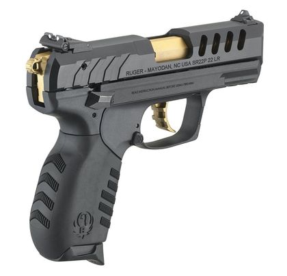 Ruger SR22 Gen 1 Compact .22 LR Pistol with Adjustable Sights - Black/Gold