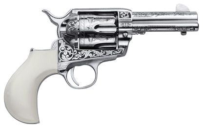 Cimarron Huckleberry Gen 1 .45 LC 3.5" Nickel Engraved Revolver