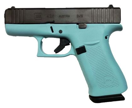 Glock 43X Slimline 9mm - Robin's Egg Blue, Compact Carry Gen 1