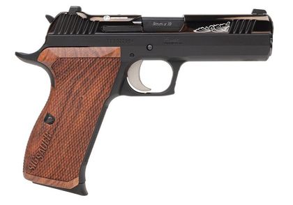 Sig Sauer P210 Carry Custom 9mm Gen1 - Polished Black, Rosewood Grips