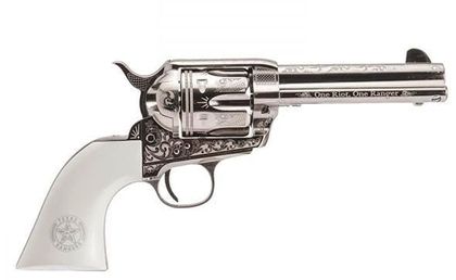 Cimarron Frontier .45 Colt SAO Revolver - Nickel Engraved Classic