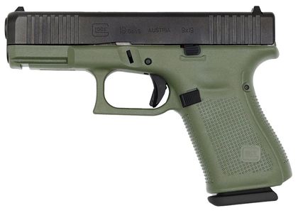 Glock 19 Gen5 9mm Battlefield Green Pistol - Compact & Versatile, 15rd