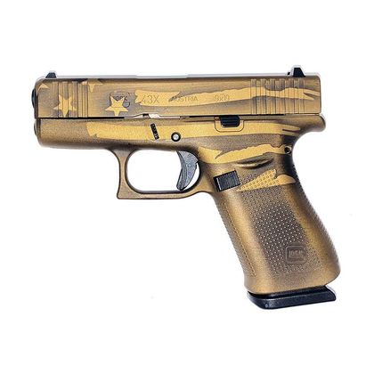 Glock 43X Gen 1 Slimline 9mm, Battleworn Bronze Compact Pistol