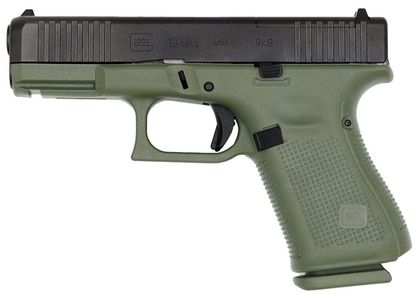 Glock 19 Gen5 MOS 9mm Compact Pistol - BattleField Green Finish