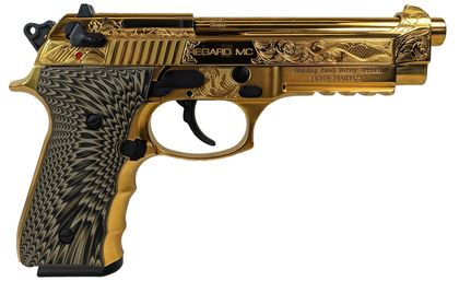 Girsan Regard MC Deluxe Gold 9mm Pistol, Ergonomic DA/SA, 4.9" Barrel