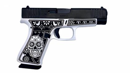 Glock 48 Gen5 Custom "Sugar Skull" White 9mm Pistol, 10-Round Capacity
