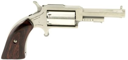 NAA 1860 Sheriff .22 LR Compact Stainless Revolver - Rosewood Grip
