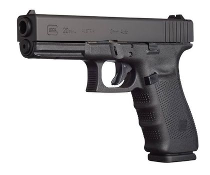 Glock 20 Gen4 10mm Tactical Pistol - 15+1 Rounds, Black Matte Finish