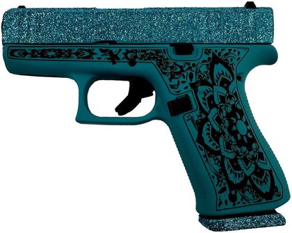 Glock 43X Teal Mandala 9mm Pistol - Stylish Concealed Carry Essential