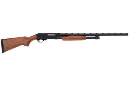H&R Pardner Pump Shotgun - 20 Gauge, Blue Finish, Walnut Stock