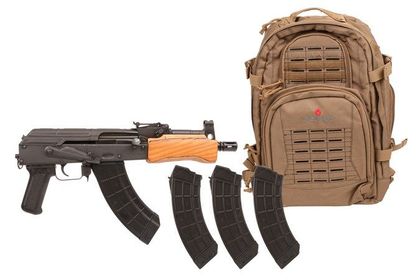 Century Arms Mini Draco Gen 1: Compact 7.62mm Pistol w/ Tan Backpack