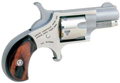 NAA Mini-Revolver Gen 1: .22 Short Stainless Steel with Rosewood Grips