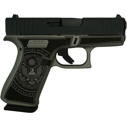 Glock 43x Custom 9mm "2nd Amendment" Concealed Carry Handgun - Black/Grey