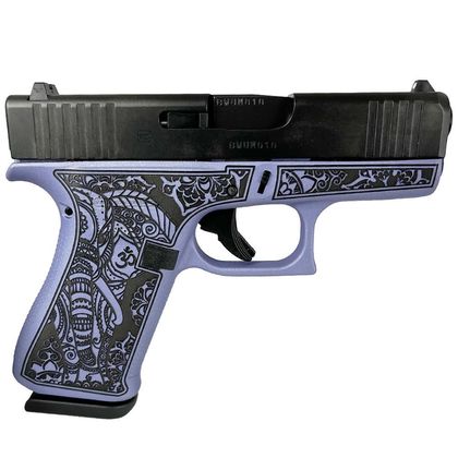 Glock 43x Gen 1 Crushed Orchid Engraved 9mm Semi-Auto Handgun