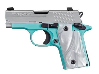 Sig Sauer P938 Gen 1 Robin Egg Blue 9mm Compact SAO Pistol