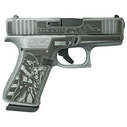 Glock 43x Gen 1 "Liberty or Death" Engraved Grey 9mm Compact Pistol