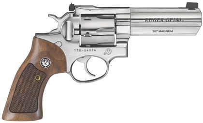 Ruger GP100 Magnum Revolver: Stainless, 4.2" Barrel, Adjustable Sights