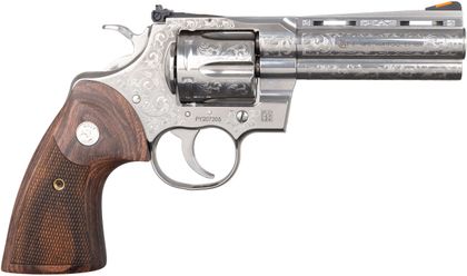 Colt Python Engraved .357 Mag Gen 1 Revolver - Stainless Classic 4.25"