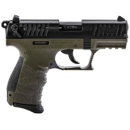 Walther P22Q Gen 1 .22 LR Compact - OD Green, 10rd Adjustable Sights