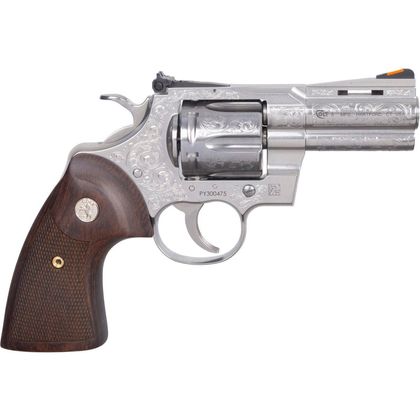 Colt Python Gen 1 Engraved Stainless 3" Revolver - .357 Magnum Classic
