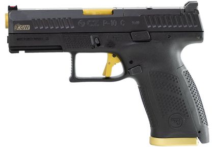 CZ P-10 C Gen 1 Black & Gold 9MM Semi-Auto Pistol, 15 Rd Capacity