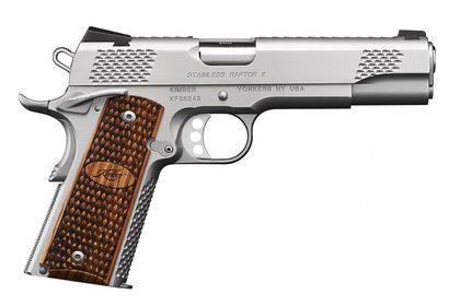 Kimber Raptor II 1911 9mm Pistol - Stainless, Zebrawood Grips, Night Sights