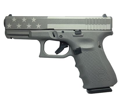 Glock G19 Gen4 9mm Compact - Tungsten Grey with Flag Slide