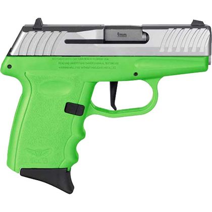 SCCY DVG-1 Gen 1 9mm Compact Pistol - Stainless & Lime Green Power