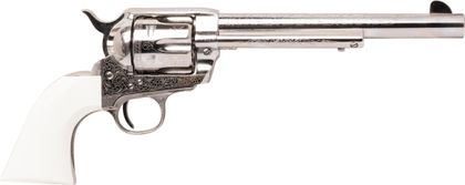 Cimarron Frontier Gen 1 .45 Colt Nickel Engraved Revolver