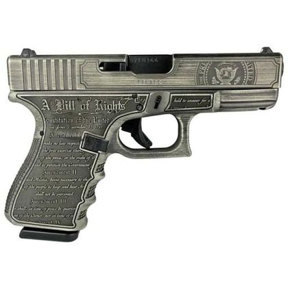 Glock 19 Gen 3 9mm Distressed Silver - Trump Edition Pistol