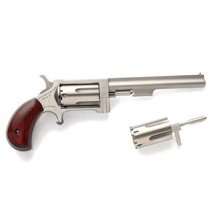 NAA Sidewinder 4" Revolver .22LR/.22Mag Stainless Rosewood Grip