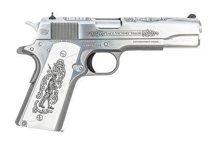 Colt Series 70 Stainless .45 ACP - Engraved Pearl Grip 1911 Pistol