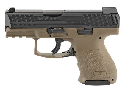 HK VP9SK Gen 1 Compact 9mm Pistol - FDE Finish, Night Sights, Ergonomic Grip