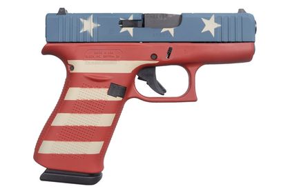 Glock 43X Gen 1 Patriotic Compact 9mm Pistol, Cerakote Flag Finish