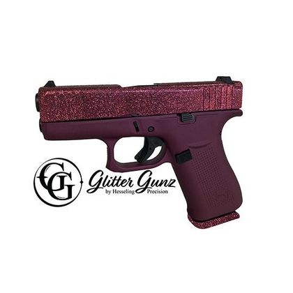 Glock 43X Gen 1 Black Cherry Glitter 9mm Compact Carry Handgun