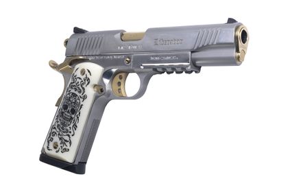 EAA MC1911S .45 ACP Sugar Skull Edition Pistol - Stainless Gold Trim