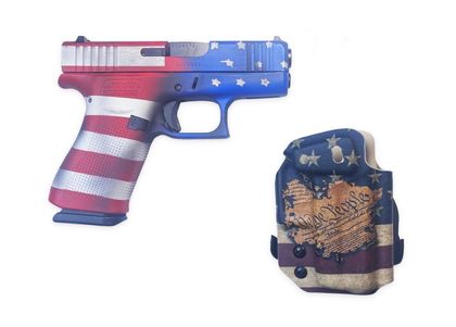 Glock G43X Gen 1 Patriot 9mm Compact Pistol - American Flag Finish