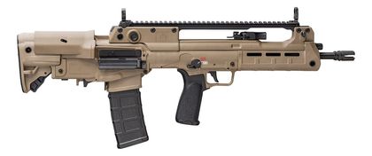 Hellion Gen 1 FDE 16" Semi-Auto Rifle - 5.56 NATO, Adjustable/Flip-Up Sights