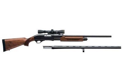 Weatherby PA-08 12-Gauge Shotgun: Wood Stock, Blue Finish, Pump Action