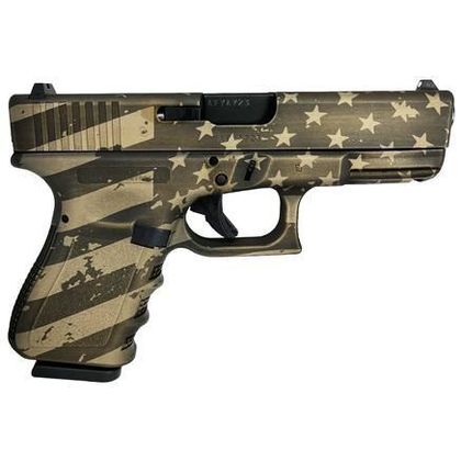 Glock 19 Gen3 Burnt Bronze Distressed Flag 9mm, 15-Round Pistol