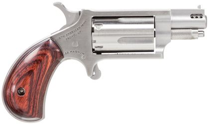 NAA Mini-Revolver Gen 1: Compact .22 WMR Stainless/Rosewood Defense