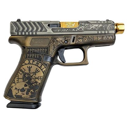 Glock 43X Viking 9mm Compact Pistol, Custom Engraved, Gen 1
