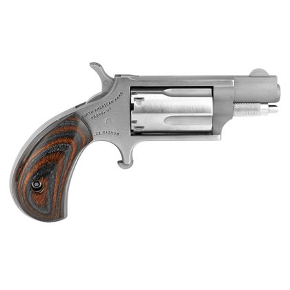 NAA Mini Revolver Gen 1 - .22 WMR Stainless Steel, Black/Red Grips
