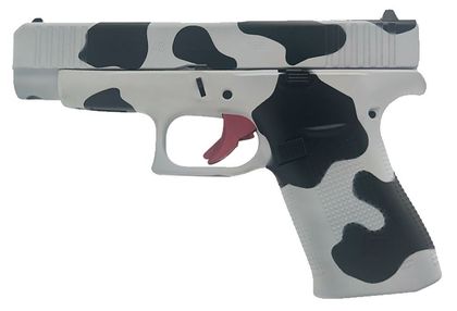 Glock G48 Gen 1 9mm DAO Cow Print Cerakote Pistol - Stylish & Reliable